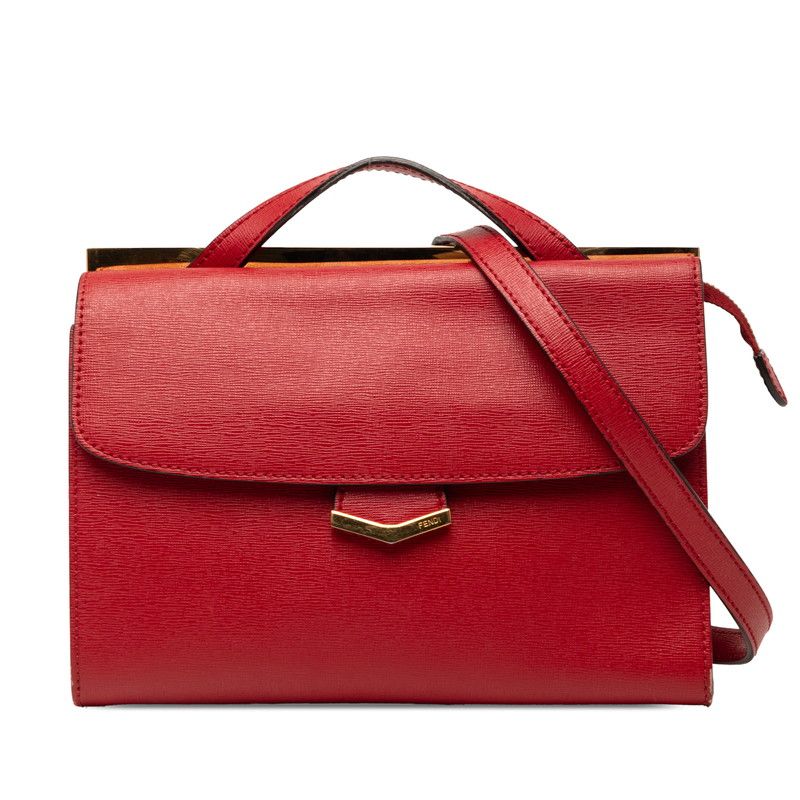 フェンディ デミ ジュール ピッコラ ハンドバッグ ショルダーバッグ 2WAY 8BT245 レッド レザー レディース FENDI【1-0269859】