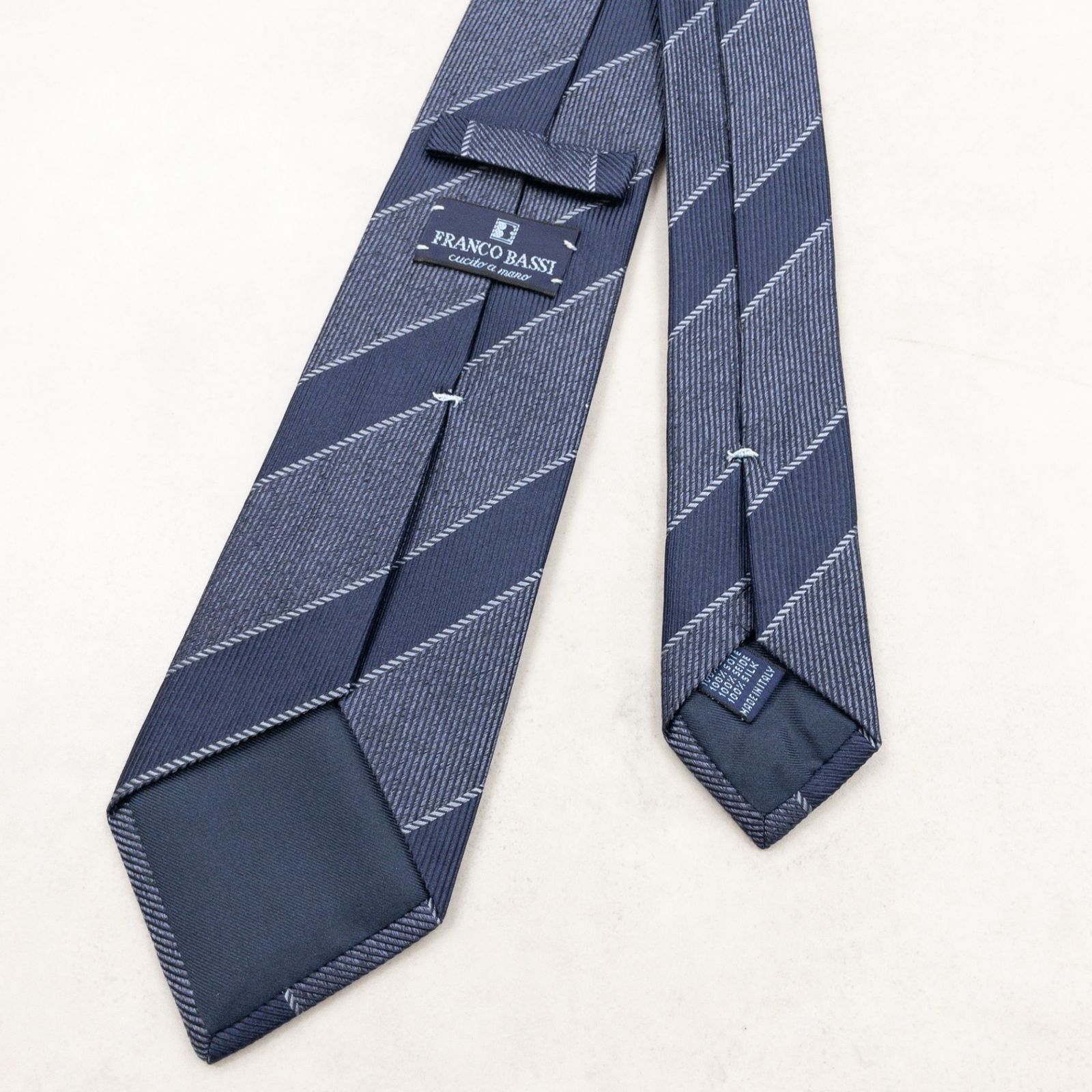FRANCO BASSI フランコバッシ ネクタイ TRUE BLUE ストライプ柄 シルク