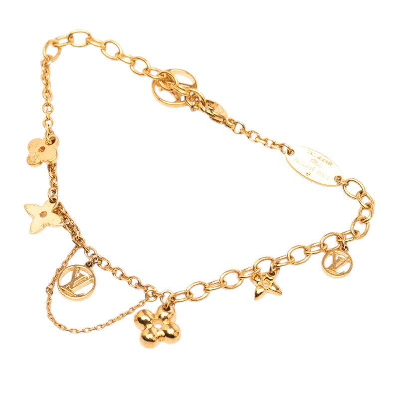 ルイ ヴィトン ブラスレ ブルーミング チェーン ブレスレット ｍ64858 ゴールド メッキ レディース LOUIS VUITTON【1-0270004】