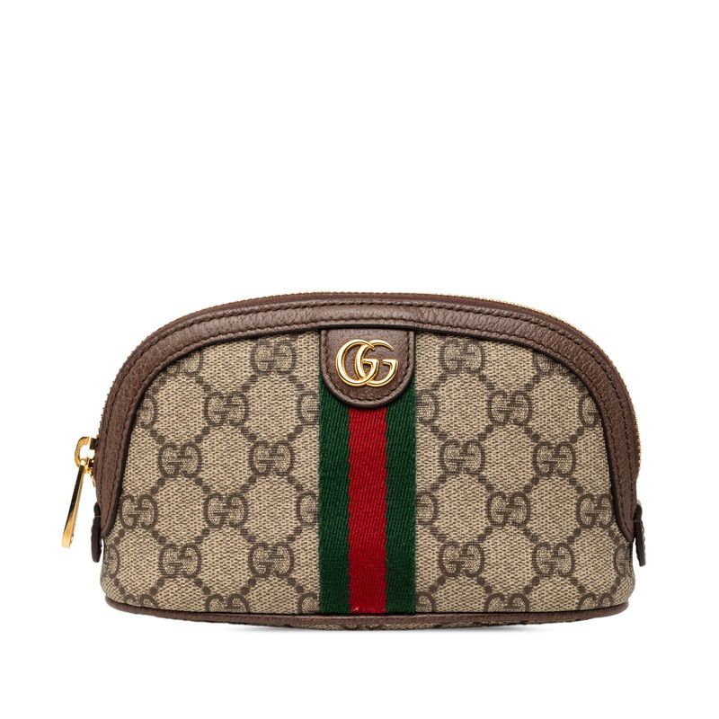グッチ オフィディア GGスプリーム ポーチ 小物入れ 625550 ベージュ マルチカラー PVC レザー レディース GUCCI【1-0271302】
