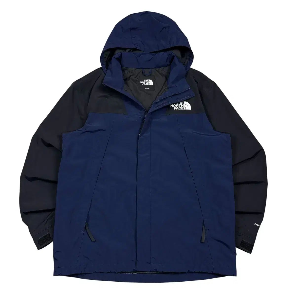 THE NORTH FACE ブラック/ネイビー ドライベント ウィンドブレーカー フード ジャケット