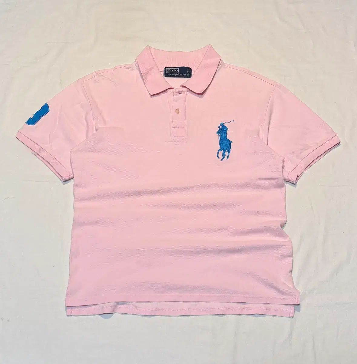 ポロ ラルフローレン ビックポニー チーフキーフ カラーTシャツ ベビーピンク