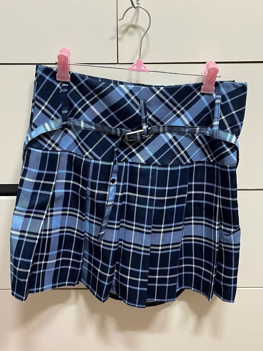 青 CHECK テニススカート Mサイズ - メルカリ