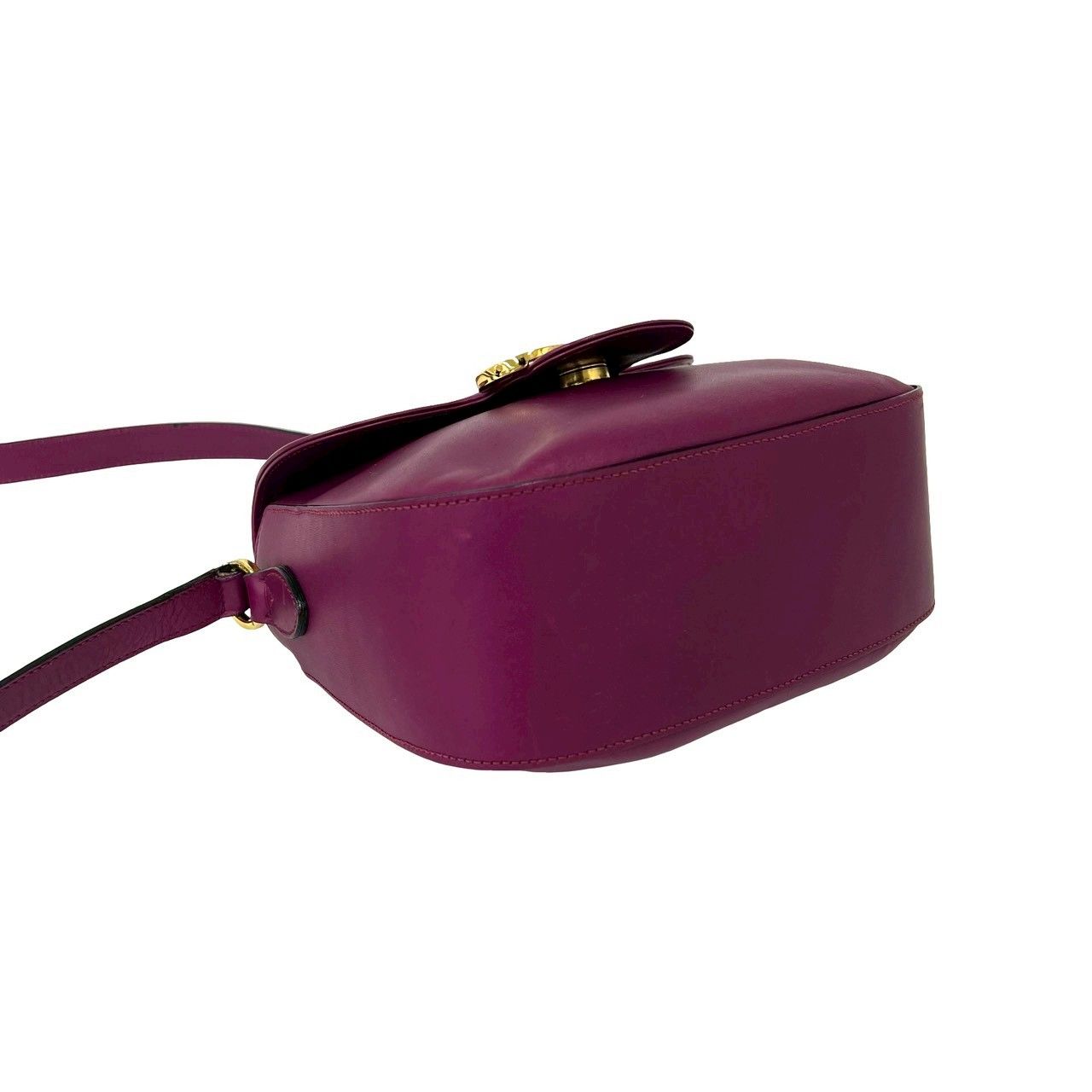 極 美品 Salvatore Ferragamo サルヴァトーレフェラガモ ガンチーニ ロゴ 金具 レザー 本革 ミニ ショルダーバッグ パープル 58271