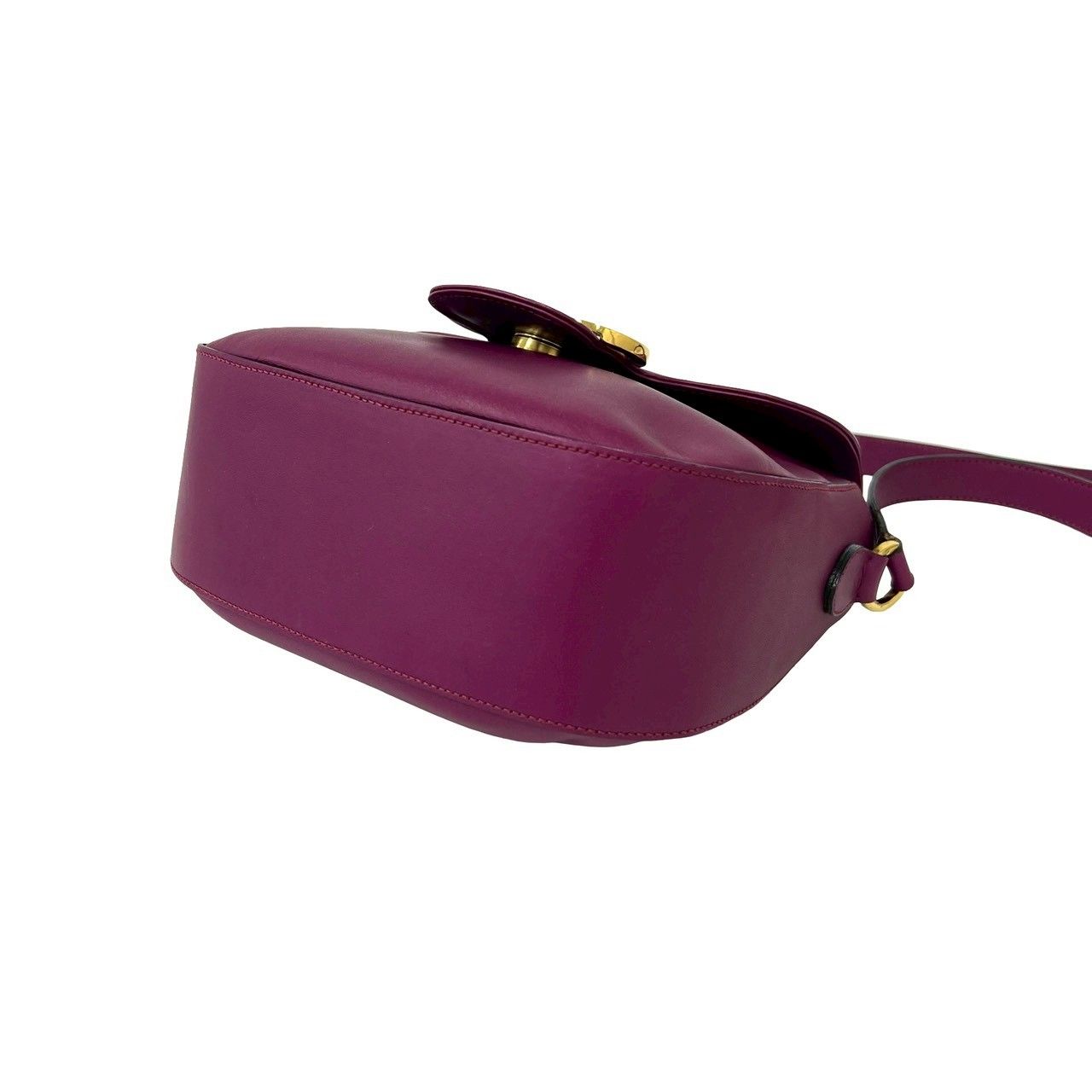 極 美品 Salvatore Ferragamo サルヴァトーレフェラガモ ガンチーニ ロゴ 金具 レザー 本革 ミニ ショルダーバッグ パープル 58271