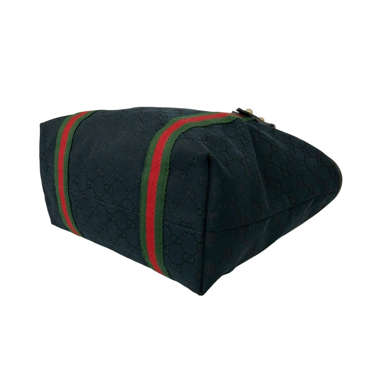 極 美品 GUCCI グッチ シェリーライン GG ロゴ 柄 キャンバス レザー
