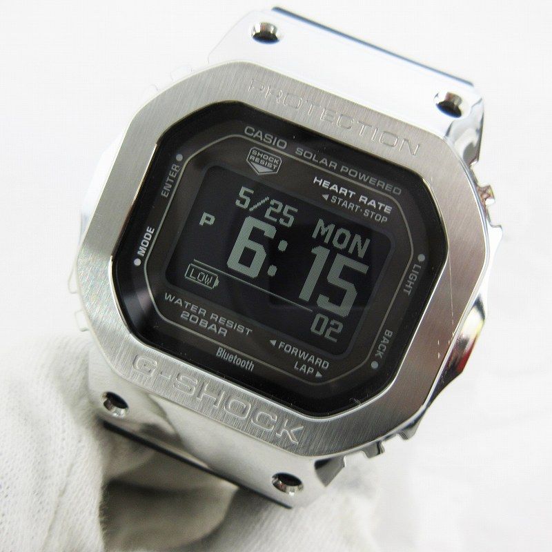 カシオジーショック CASIO G-SHOCK G-SQUAD/ジー・スクワッド 腕時計 GM-H5600-1JR ソーラー メタル シルバー ブラック 動作確認済