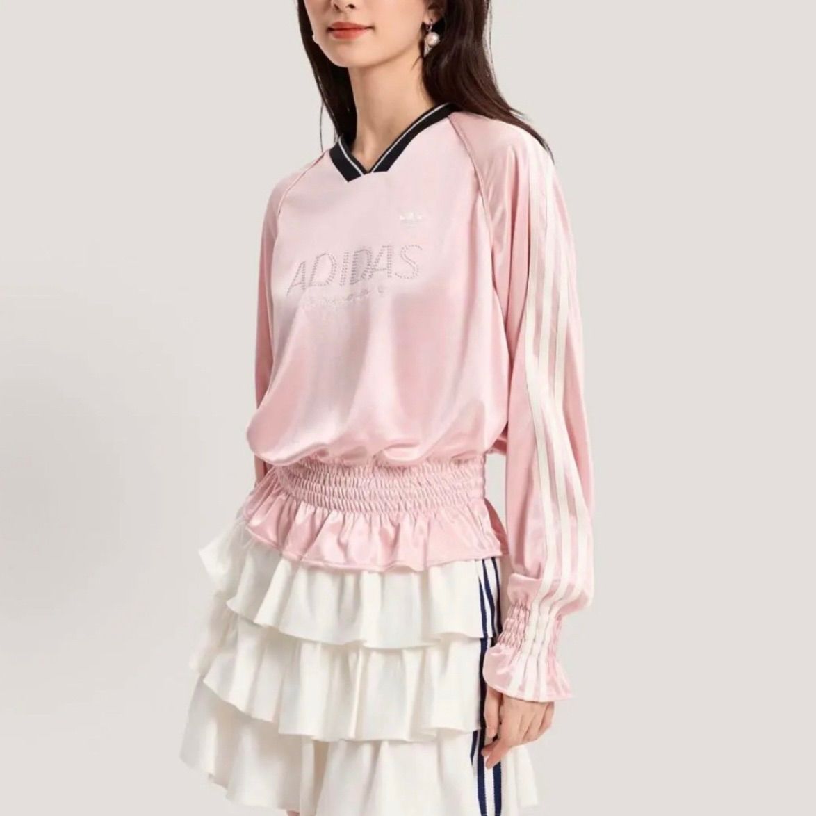 日本未発売 Adidas SMOCKED JERSEY TシャツKS2880