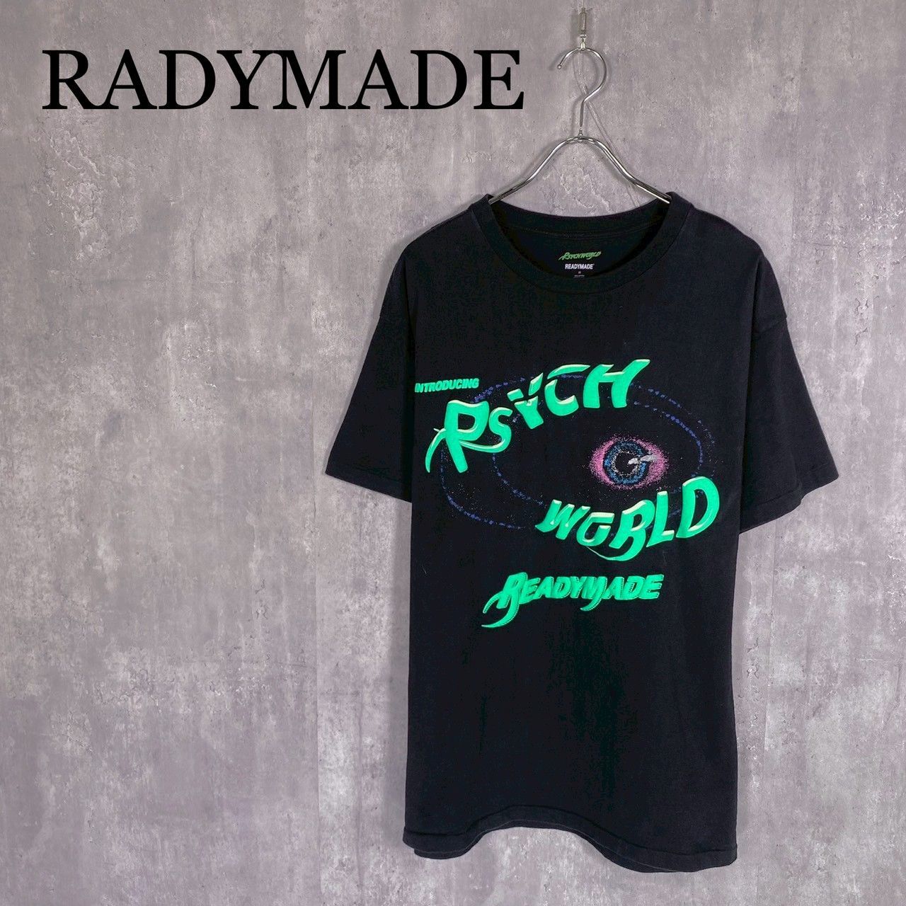 『REDYMADE』レディメイド (M) ブラックカラープリントTシャツ カットソー
