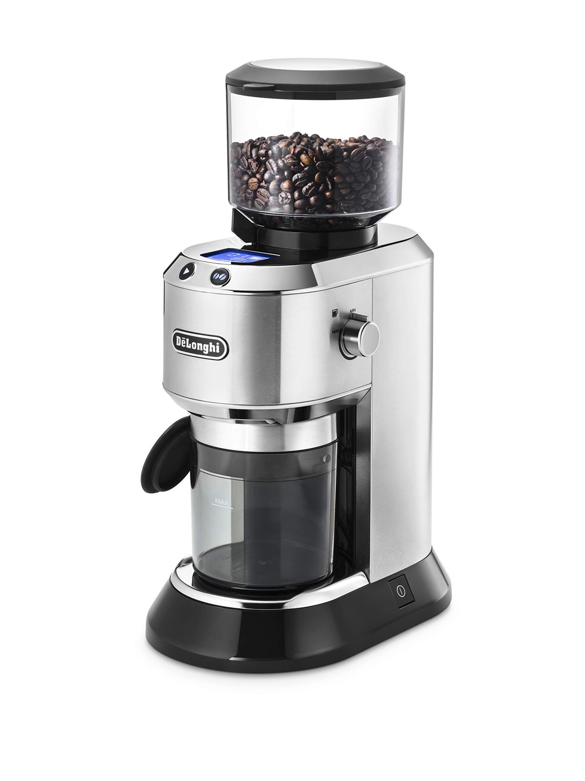 De'Longhi (デロンギ) コーヒーグラインダー デディカ KG521J-M コーン式 コーヒー豆350g分 安全設計 粗挽き~極細挽き 粒度18段階 液晶ディスプレイ 低摩擦熱 高均一性 [シルバー] デロンギファミリー登録で3年保証 45b9e12c