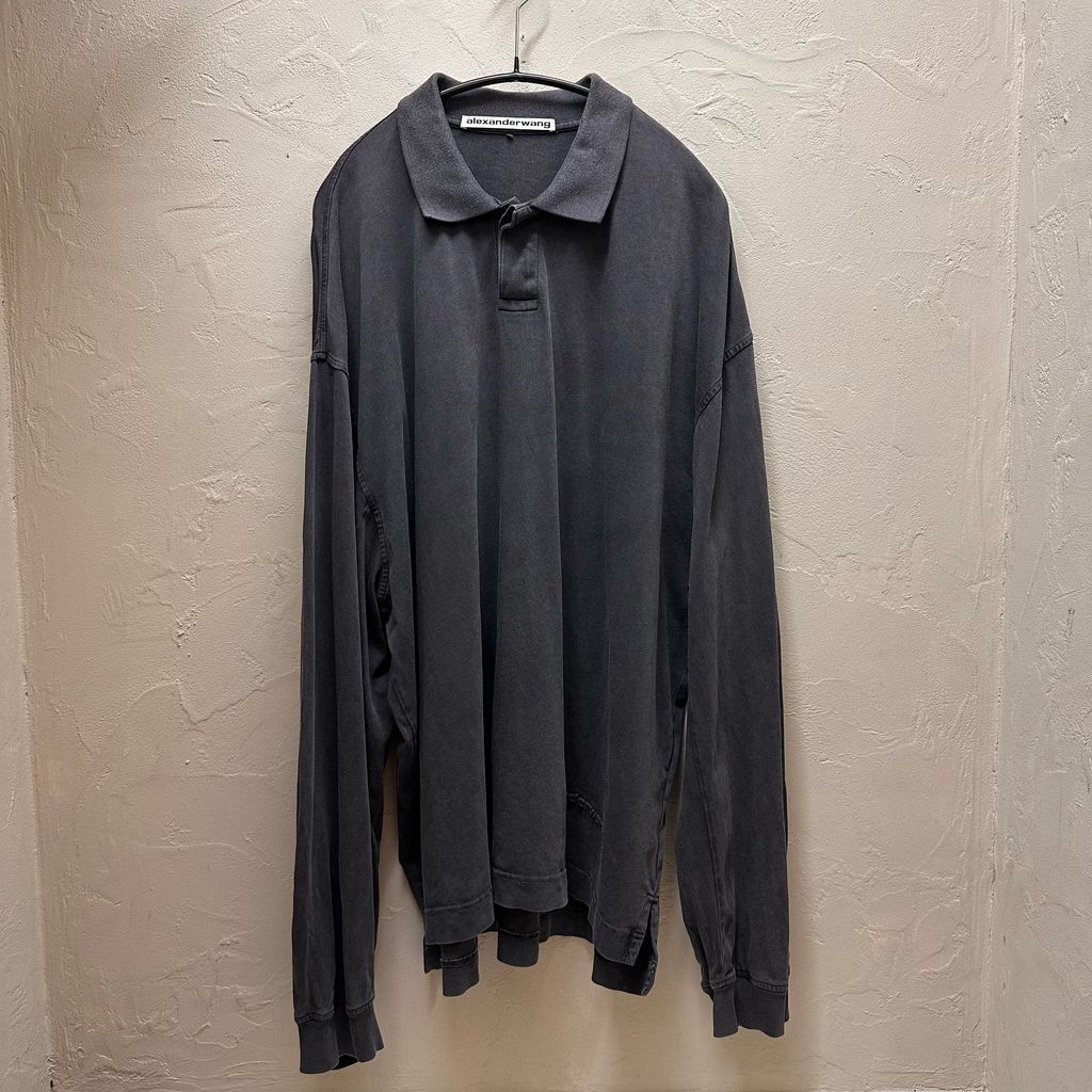 alexander wang アレキサンダーワン Long Sleeve Polo Shirt ポロシャツ 6CC1251072 グレー size:L【代官山B05】