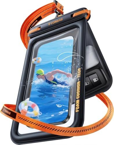 TORRAS 【国際 IP68 認証・500g 強浮力設計】 小物収納ポケット スマホ 防水ケース お風呂 ぼうすい ストラップ付き 首かけ 顔認証 高透過率画面 夏に不可欠 海 プール 温泉 雨などに 携帯防水ケース 7インチ以下スマホ対応 60061119