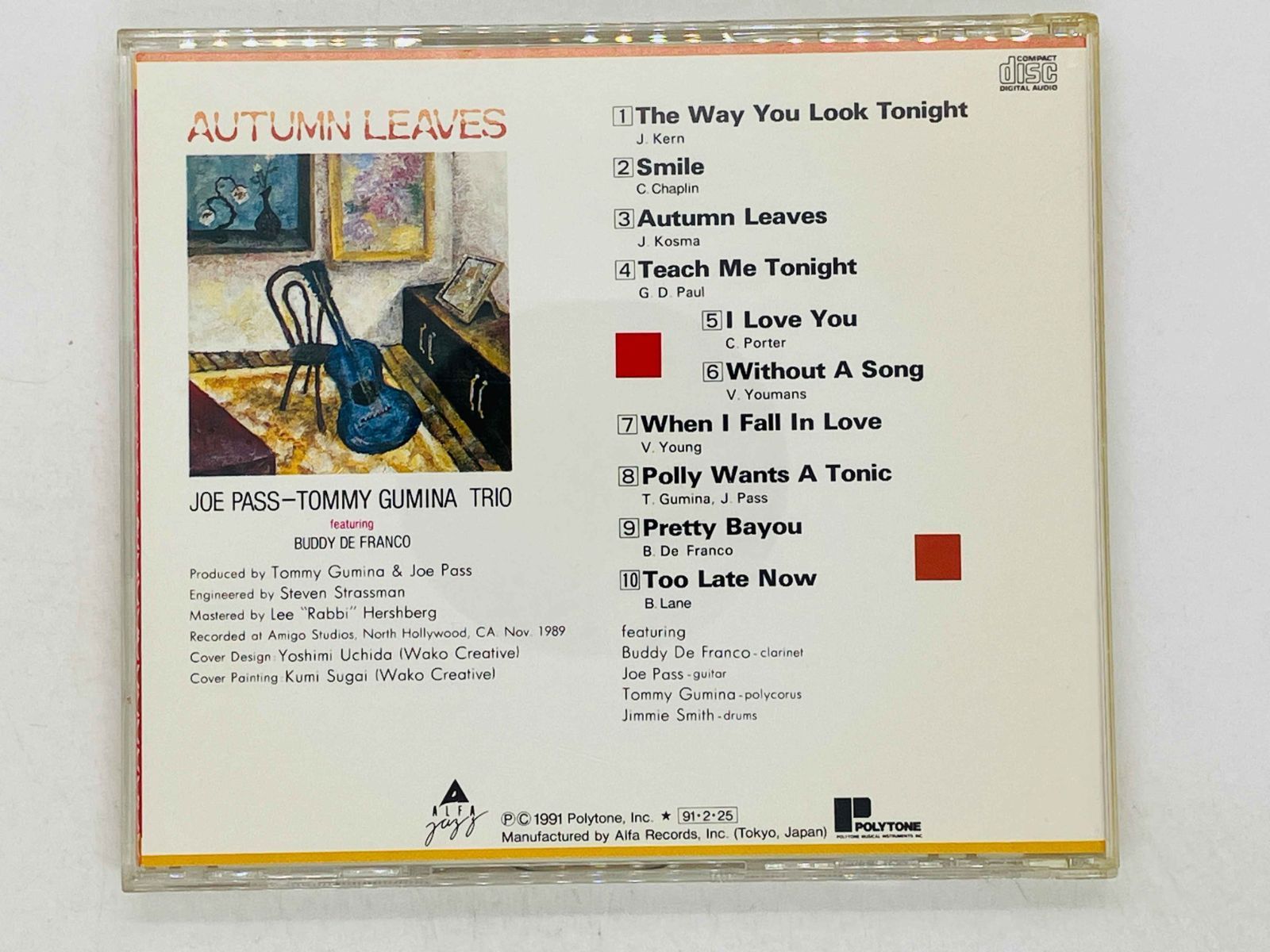 CD JOE PASS. TOMMY GUMINA TRIO / AUTUMN LEAVES / 国内盤 ALCR-85