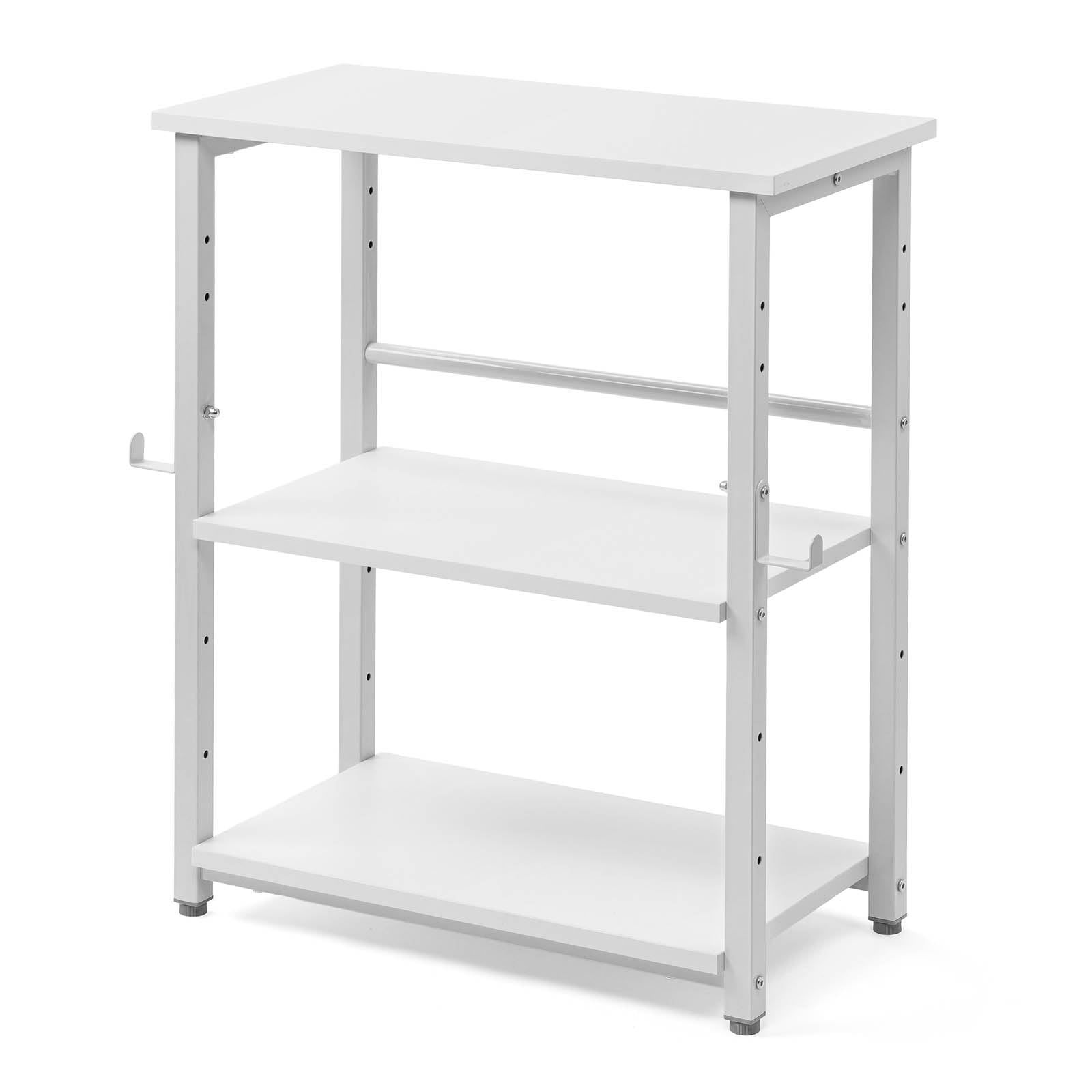 サンワダイレクト PCラック 幅60cm×奥行30cm×高さ70cm 総耐荷重55kg 棚板高さ調整 スチールフレーム ホワイト 100-DESKF065Was fb1959da