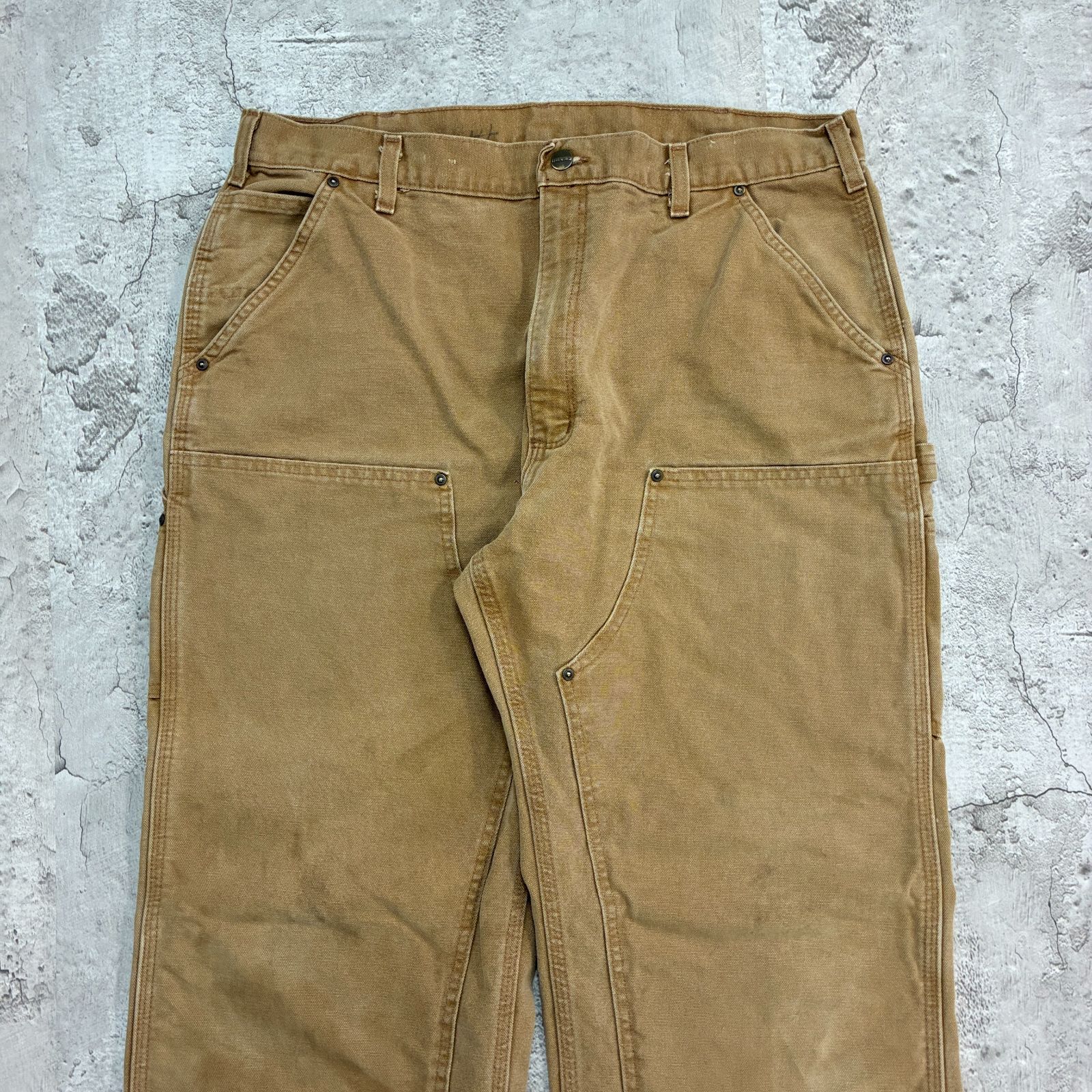 Carhartt ダブルニー ダックペインターパンツ W39 L33 ブラウン 無地