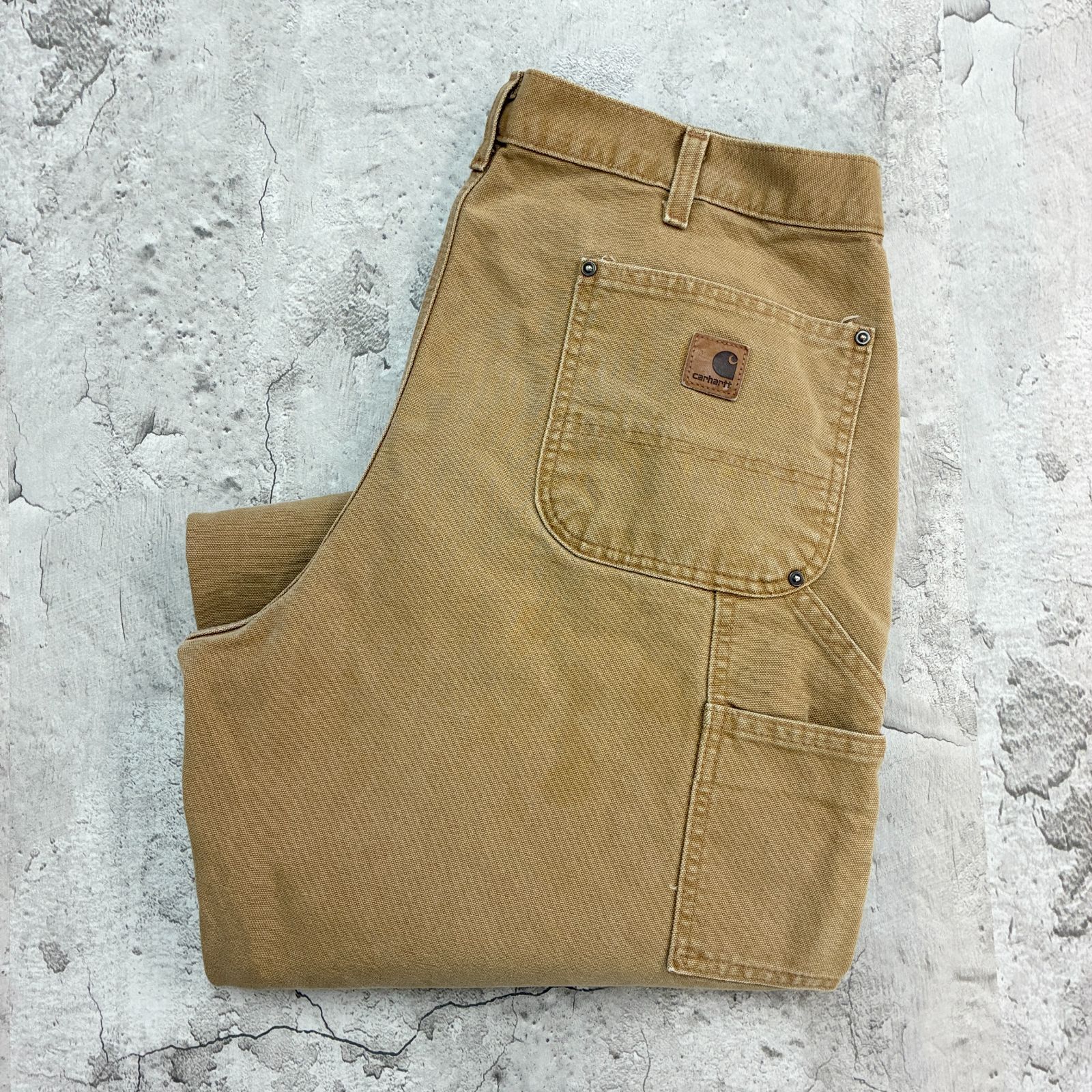 Carhartt ダブルニー ダックペインターパンツ W39 L33 ブラウン 無地