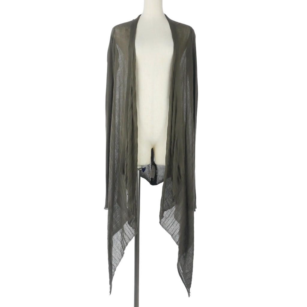リックオウエンス Rick Owens ドレープ カーディガン ロング丈 長袖 コットン S グレー