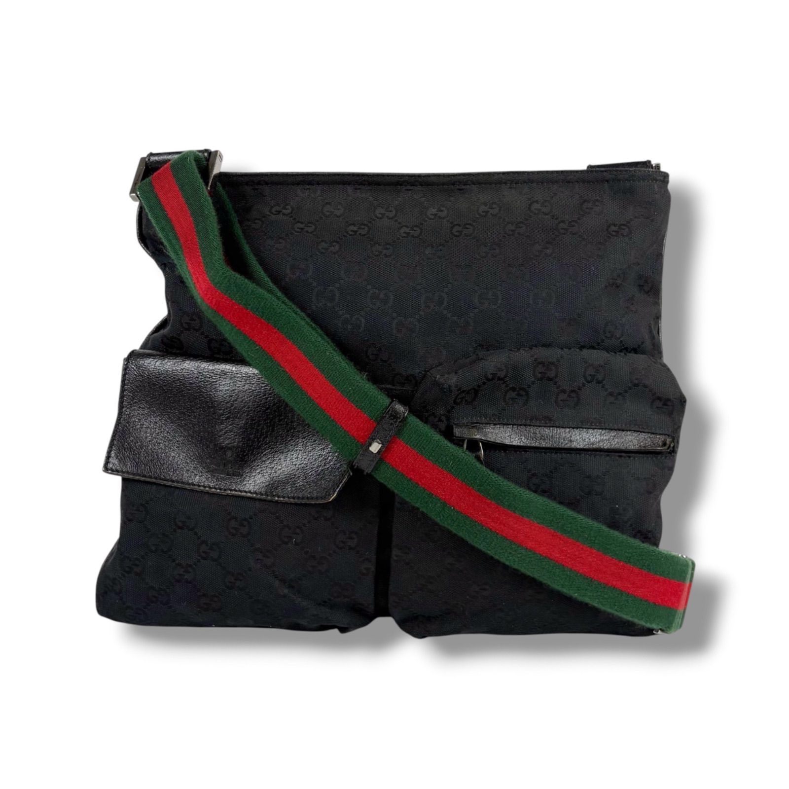 Bubu④ J726 GUCCI グッチ ショルダーバッグ バッグ キャンバス/レザー 169937