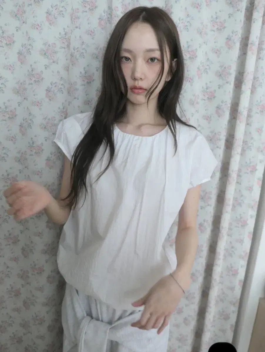 セージブルー シルキー ブラウス