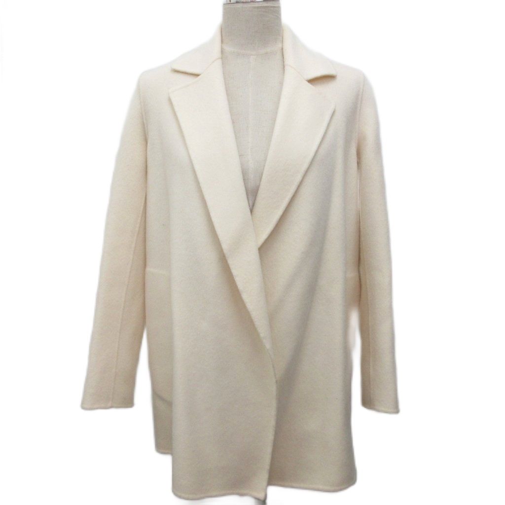 セオリー Theory Luxe New Divide Clairene ウールコート ミドル丈 ハーフ丈 カシミヤ混 P アイボリー 01-6309606-110-901