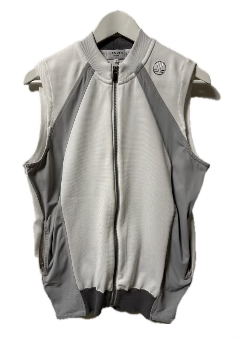 ランバン スポール LANVIN SPORT ジップアップ ベスト 40 ホワイト