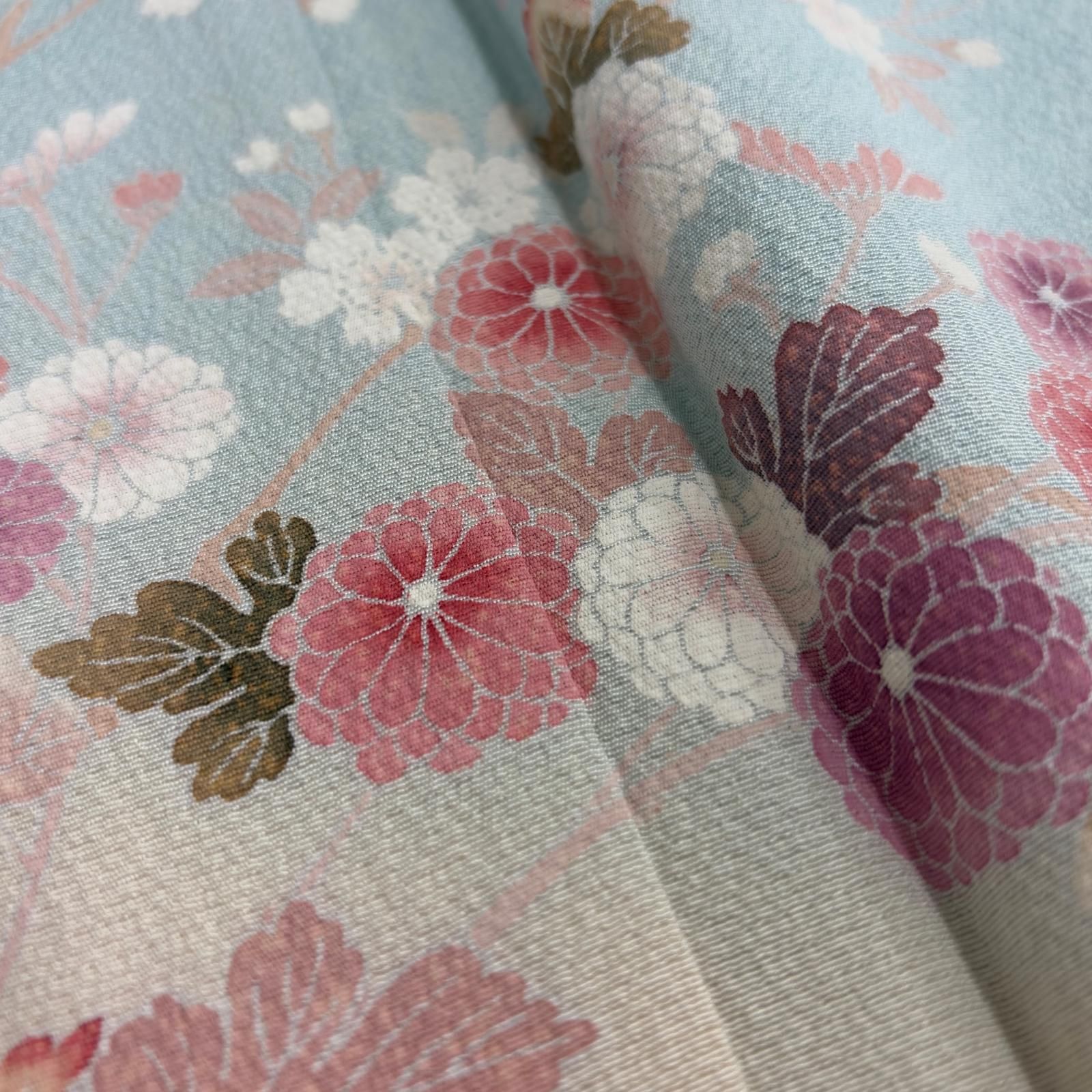 付下げ 正絹 作家物 裄65 友禅 上品な花柄 美しい暈し染め 紋無し 着物
