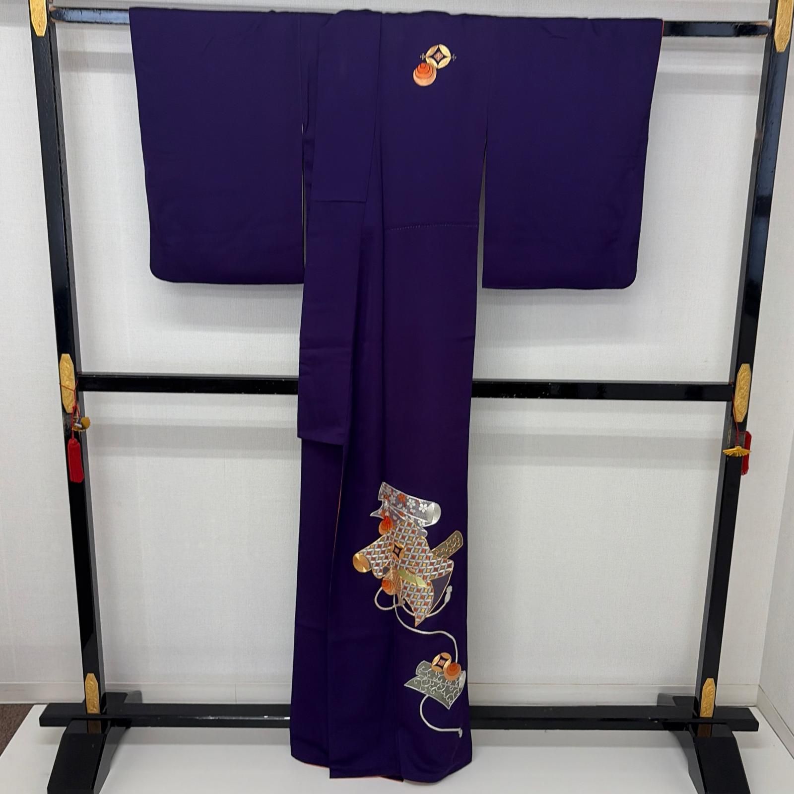 付け下げ　金駒刺繍　松ぼっくり　松葉　紋無し　着物　123b d ms 付け下げ 金駒刺繍 松ぼっくり 松葉 紋無し 着物 123b d ms 【公式通販】
