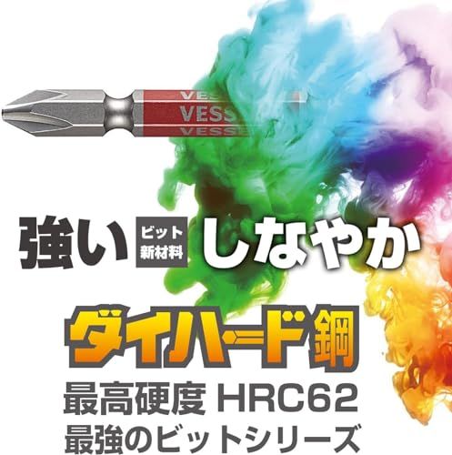 ベッセル(VESSEL) 電動ボールグリップドライバー 〈本体のみ〉 電ドラボール? USBタイプCで充電 最大出力トルク3N・m 220USBC & 40V対応 剛彩ビット 両頭+2/-6×65・+2×110・+3×65・片頭+1×65・+ b8cae9c0