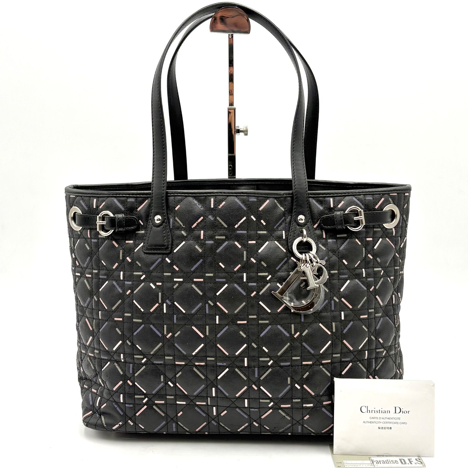 良品 Dior ディオール カナージュ パナレア トートバッグ Vintage Christian Dior クリスチャンディオール カナージュ パナレア トート