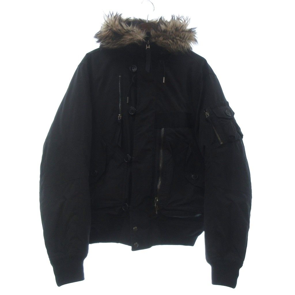 ポロ ラルフローレン POLO RALPH LAUREN ダウンジャケット N-2B 長袖 フード ファー 黒 ブラック S