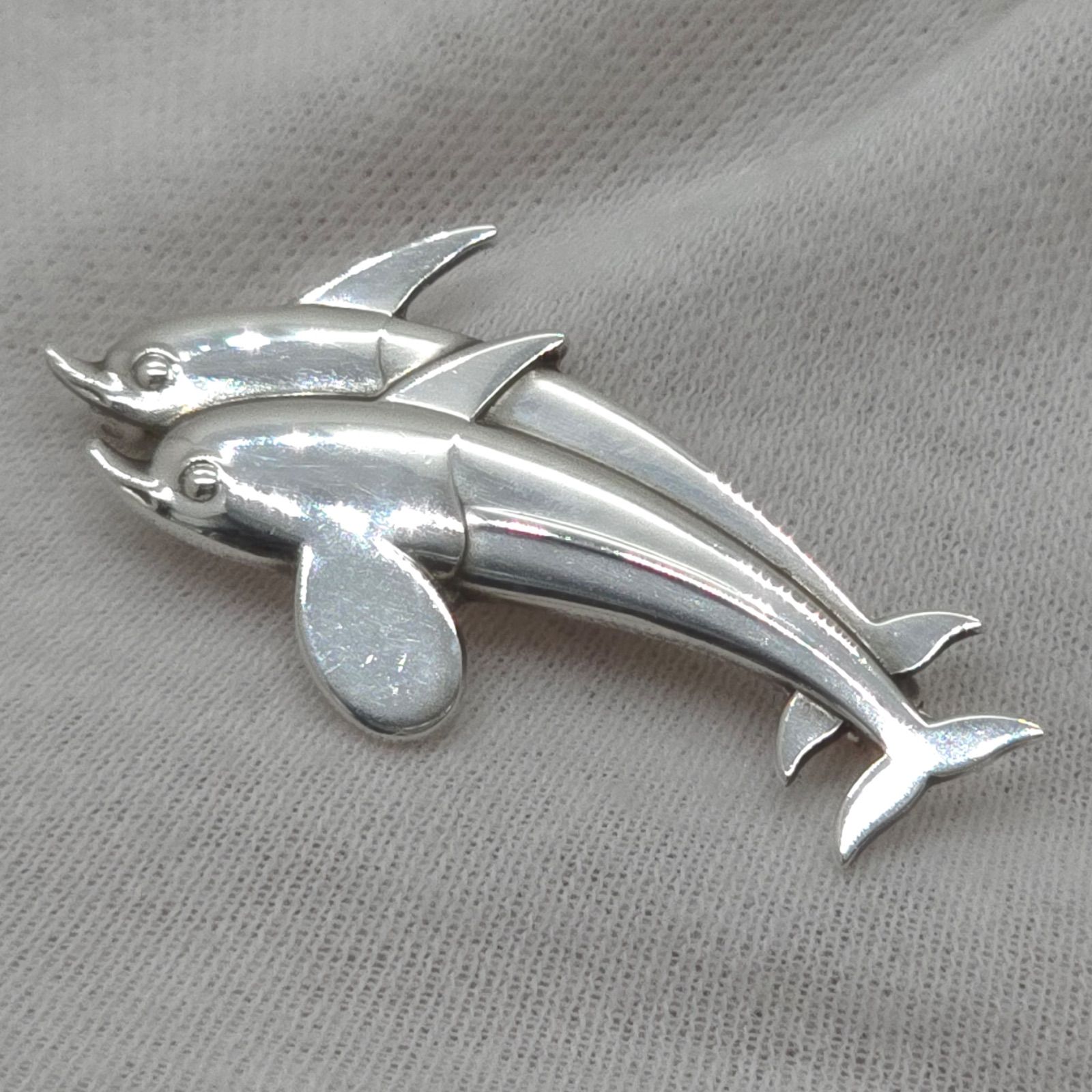 GEORG JENSEN ジョージジェンセンブローチ317 イルカ ピンブローチ