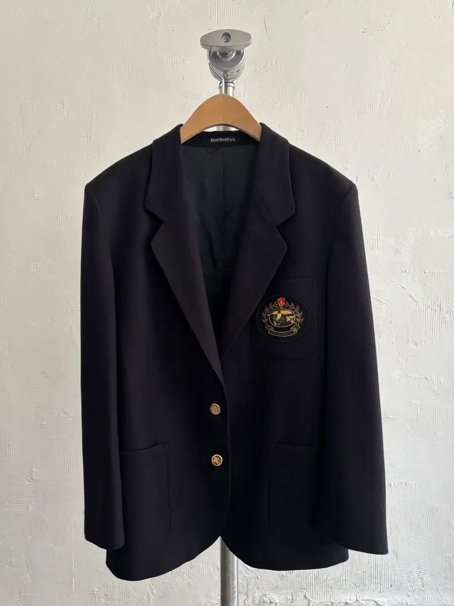 BURBERRY バーバリー クレスト ロゴ ゴールド ウール ブレーザー ジャケット