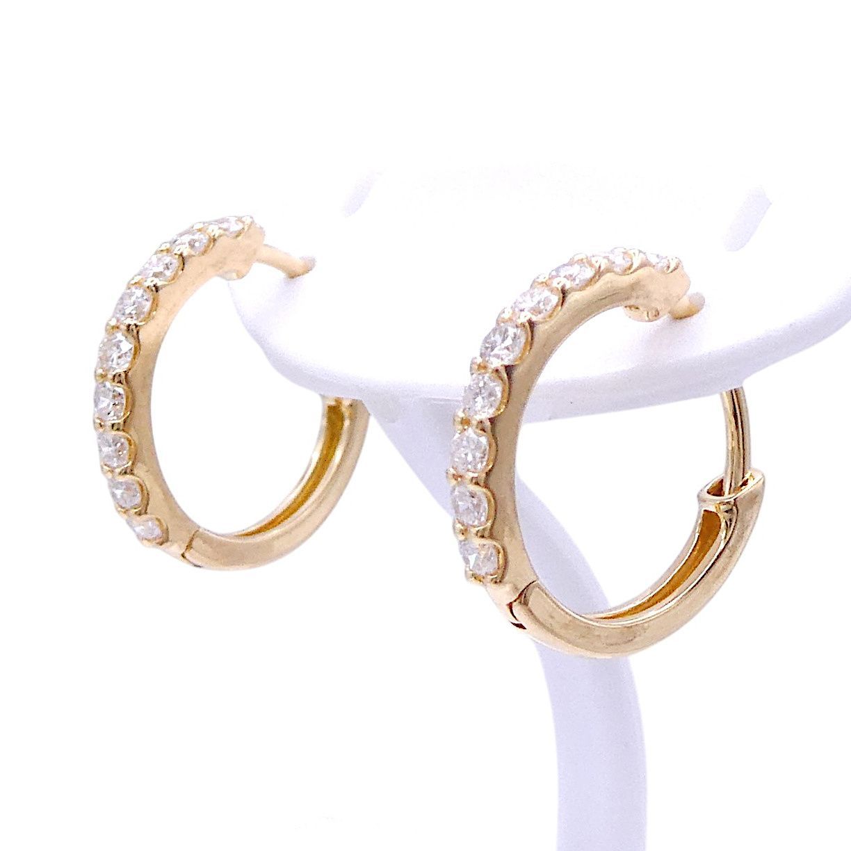 K18 フープ ピアス ダイヤモンド0.15ct/0.15ct