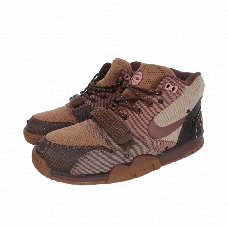 ナイキ NIKE × トラヴィススコット Travis Scott Air Trainer 1 エアトレーナー1 スニーカー 靴 US9.5 27.5㎝ ブラウン ピンク DR7515 200