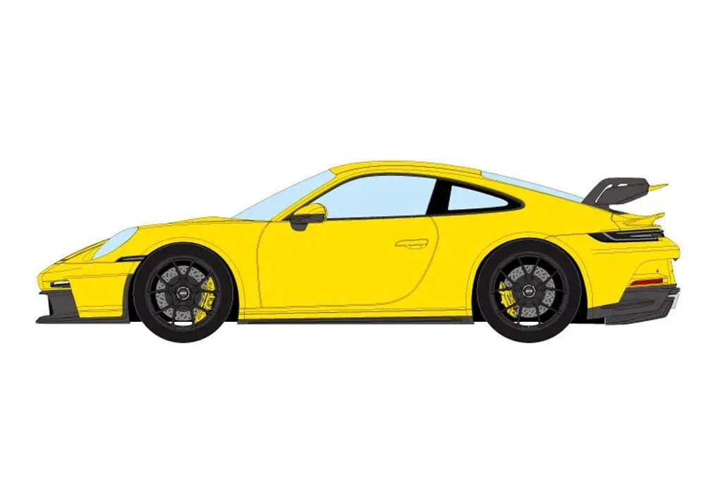 【新品】ミニカー 1/43 Porsche 911(992) GT3 2021(レーシングイエロー) [EM758C]