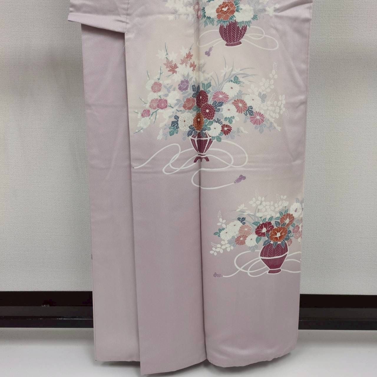 付け下げ 裄66 正絹 紋なし 美しい染めの花 袷 着物 MK-740 - メルカリ