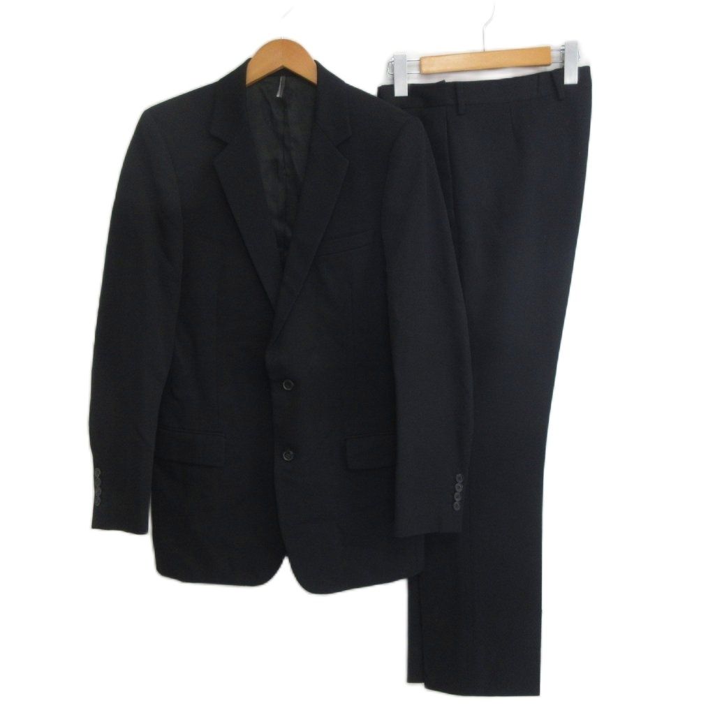 ディオールオム Dior HOMME エディ期 テーラードジャケット スラックス セットアップ シングルスーツ ウールツイル 48 黒 ブラック IBO98