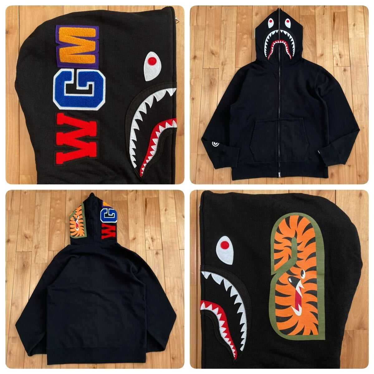WGM シャーク パーカー Mサイズ ブラック shark full zip hoodie a bathing ape BAPE black エイプ ベイプ アベイシングエイプ kyi8