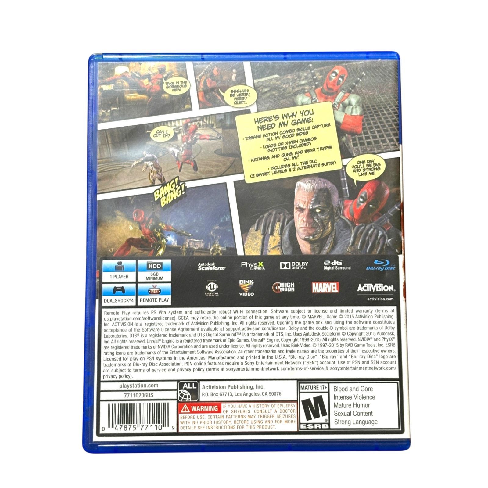DEADPOOL デッドプール PS4 マーベル MARVEL アクションゲーム 北米版 