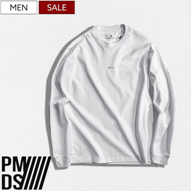 【定価19,800円(税込)】PREMIUM MOOD DENIM SUPERIOR -プレミアムムードデニムスペリオール- PMDS 胸元のミニマルロゴが爽やかな大人のヌケ感を演出！クルーネックロングスリーブTシャツ ロンT 長袖 520591344133