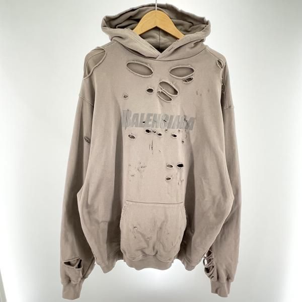 【中古】BALENCIAGA プルオーバーパーカー サイズXXS 茶 ダメージ加工 バレンシアガ[91] 32,110円