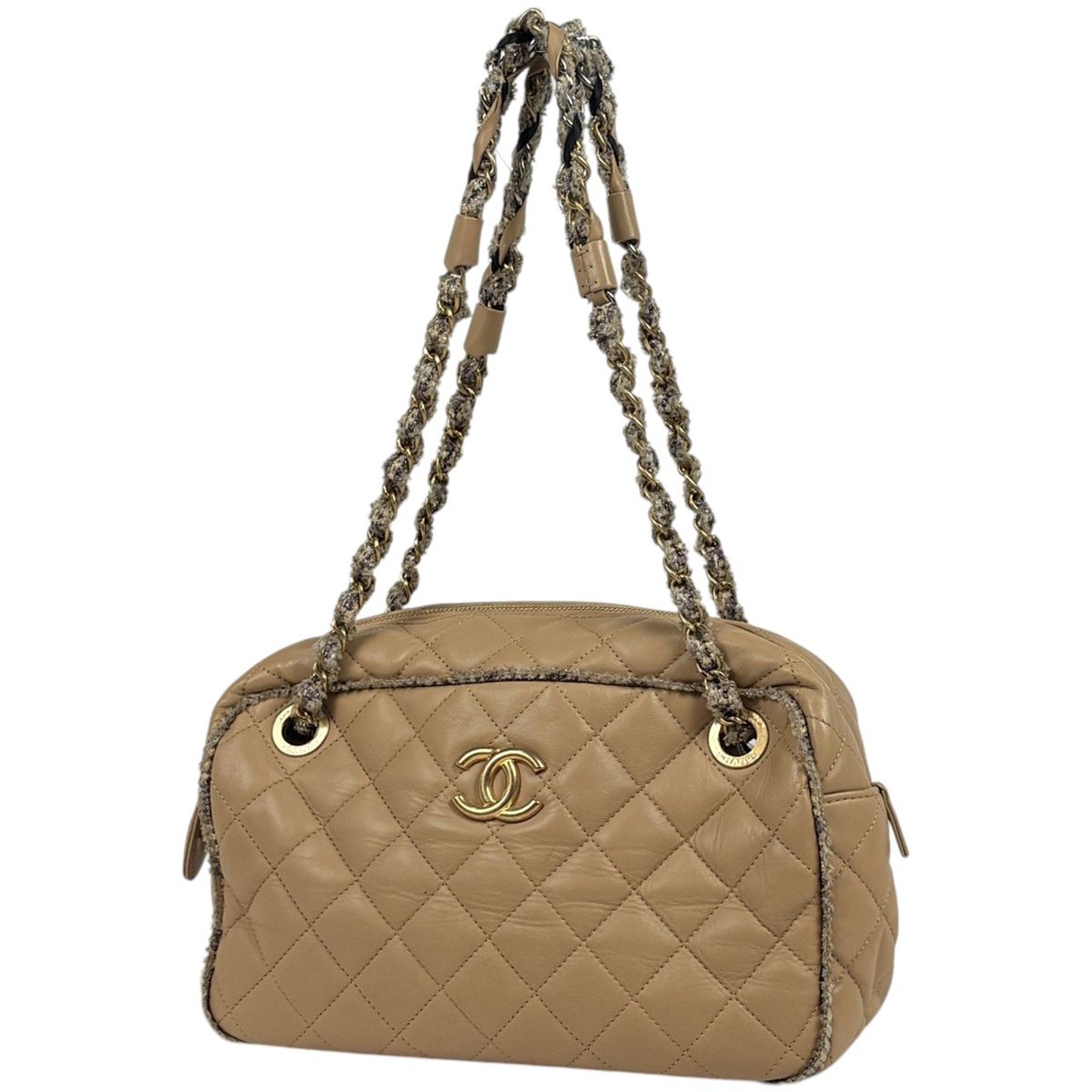 シャネル CHANEL ココマーク チェーン ショルダーバッグ ツイード 