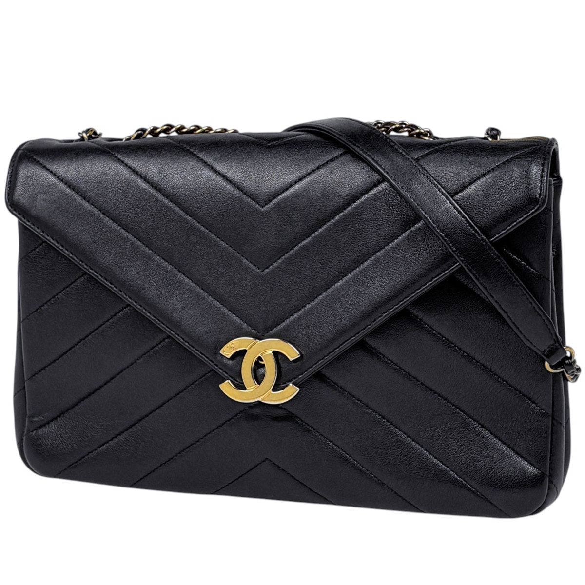シャネル CHANEL Vステッチ チェーン ショルダーバッグ ココマーク 