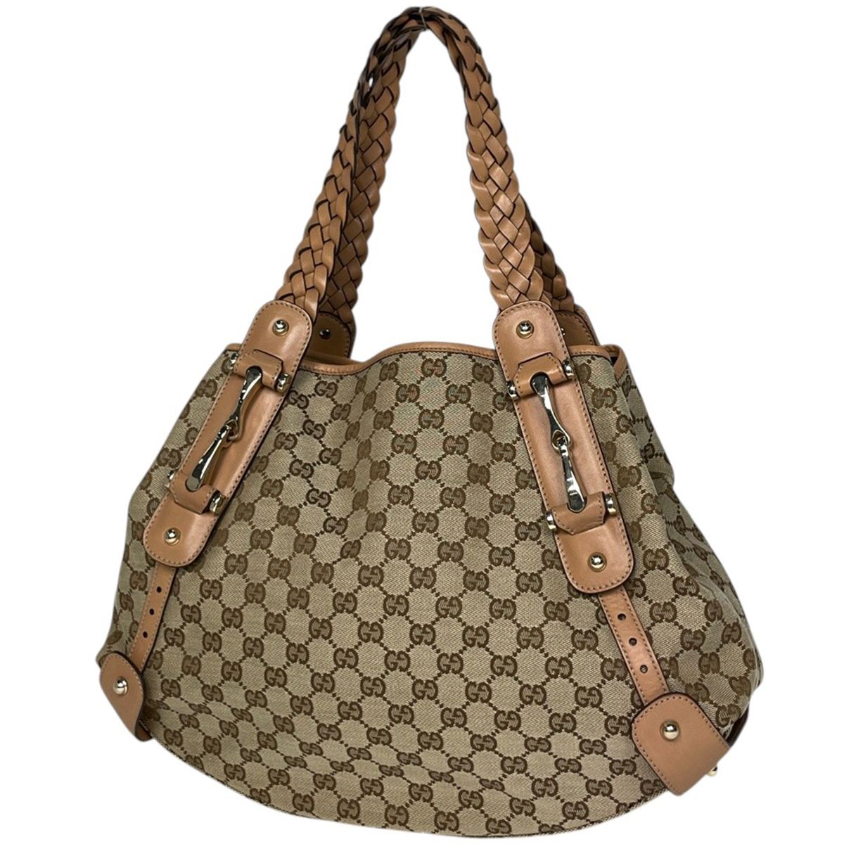 グッチ GUCCI GG柄 トートバッグ ホースビット GGキャンバス ブラウン 137621 レディース 【中古】