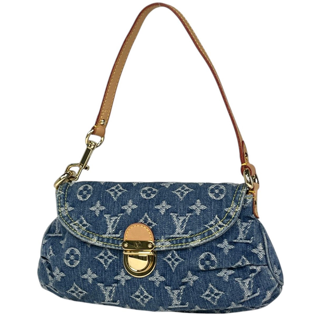 ルイ・ヴィトン Louis Vuitton ミニ プリーティ ハンドバッグ ワンショルダー 肩掛け ショルダーバッグ モノグラムデニム ブルー M95050 レディース 【中古】