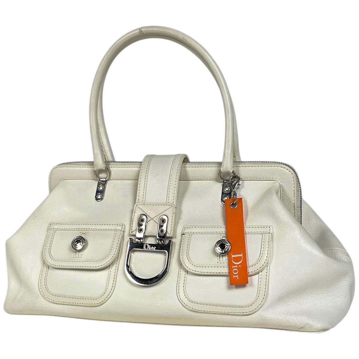 クリスチャンディオール Christian Dior ロゴ ハンドバッグ フライトライン ハンドバッグ レザー ホワイト レディース 【中古】 47,880円