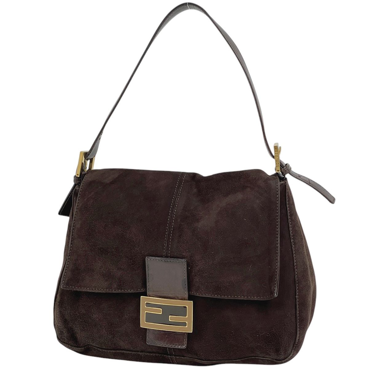 フェンディ FENDI ズッカロゴ ショルダーバッグ スエード ブラウン 26325 レディース 【中古】