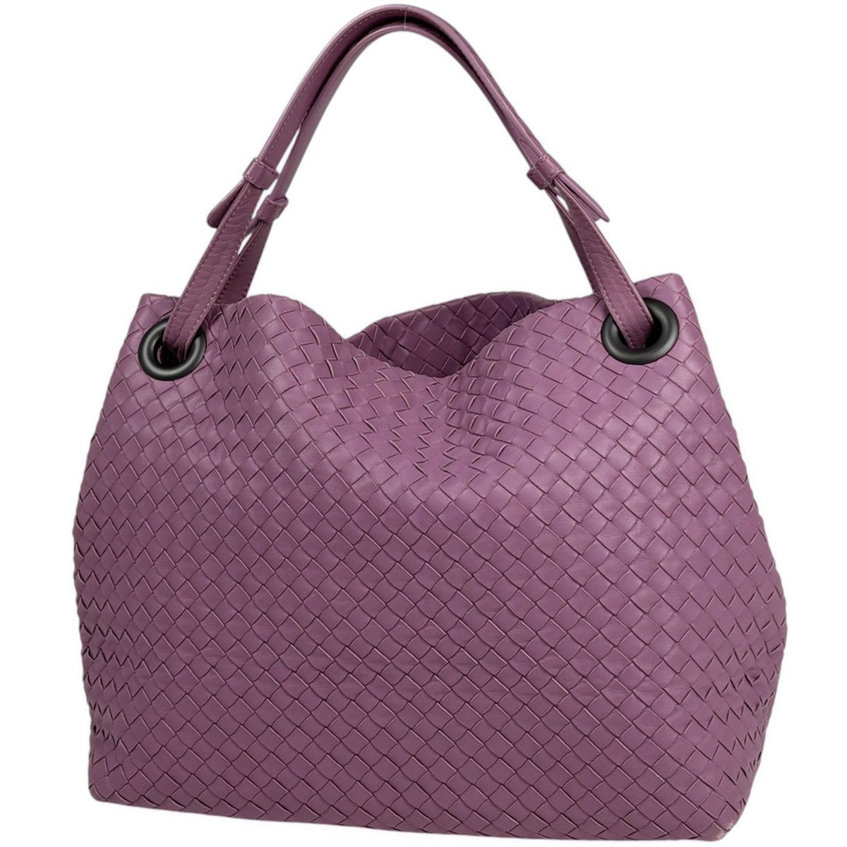 ボッテガヴェネタ BOTTEGAVENETA イントレチャート トートバッグ レザー ピンク レディース 【中古】