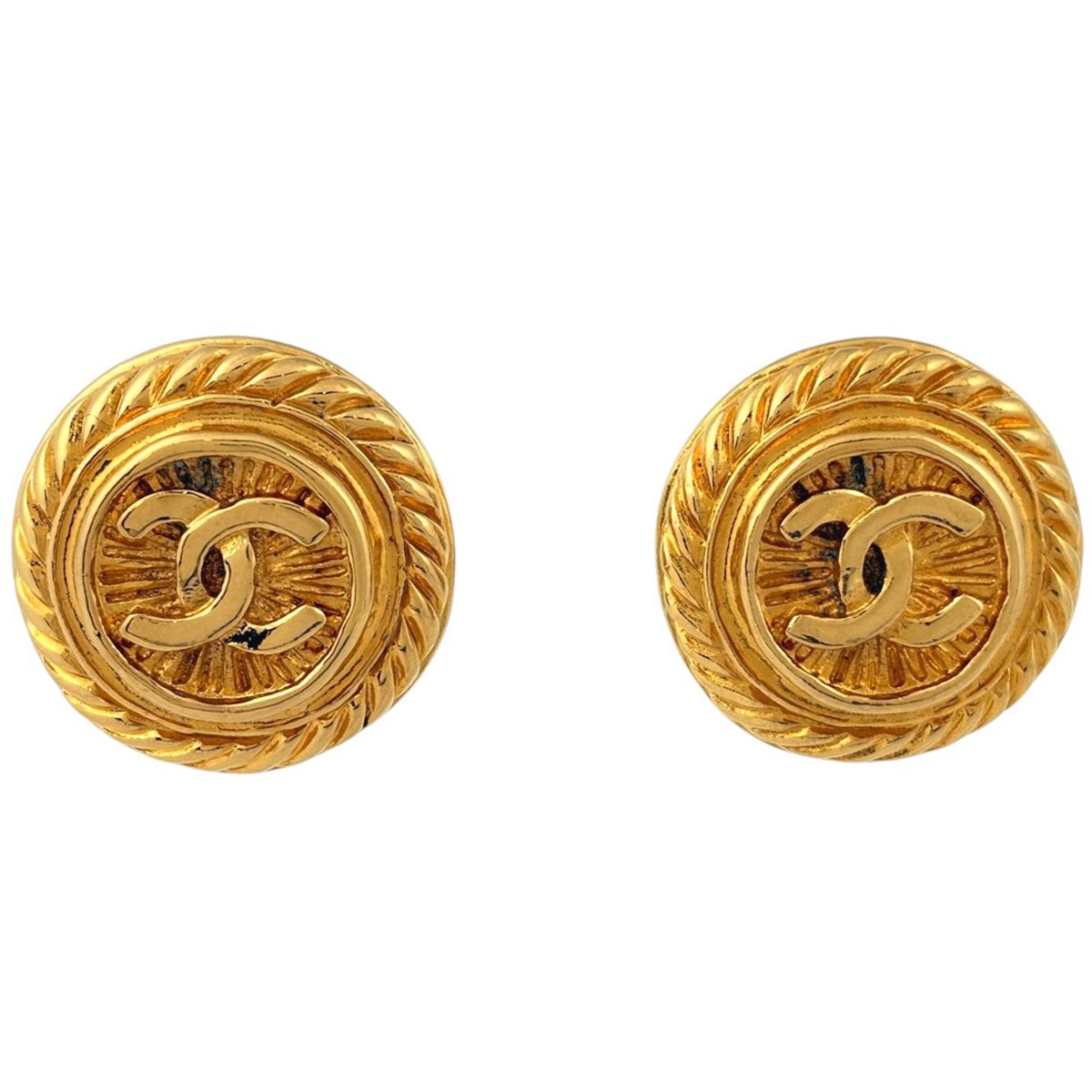 シャネル CHANEL ココマーク ラウンド イヤリング GP ゴールド レディース 【中古】