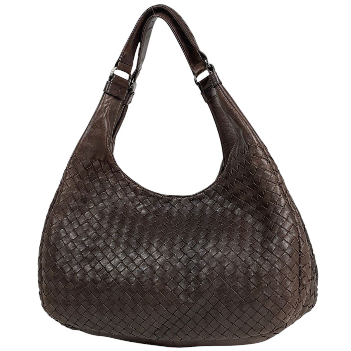 ボッテガヴェネタ BOTTEGAVENETA イントレチャート カンパーナ ショルダーバッグ レザー ブラウン 125787 レディース 【中古】